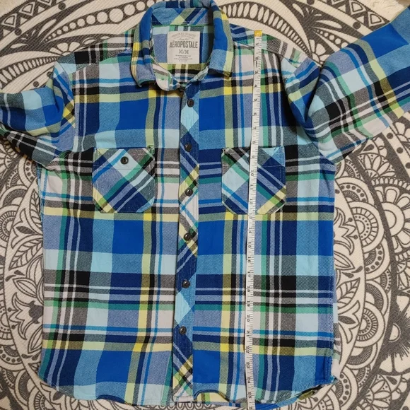 Blue plaid 💯 cotton shacket size M - Picture 9 of 9